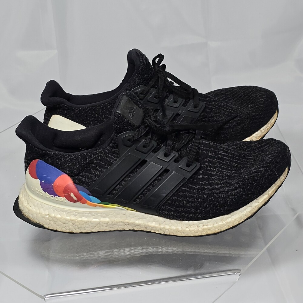 Adidas UltraBoost 3.0 Limited Ed Pride 2017 Black Knit Sneakers Men 10
